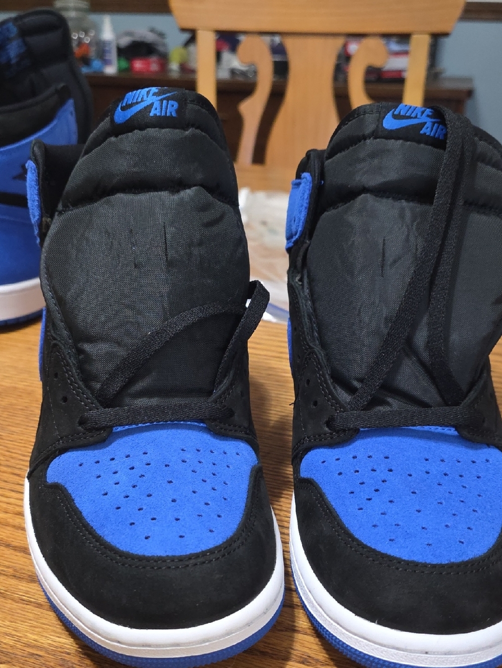 Jordan 1 Retro Size 10.5m Blue and Black High-Top Sneakers Brand New.